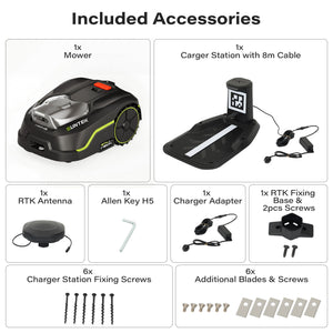 SUNTEK SRM3080 RTK+ AI Stereo Vision Vision Wireless Robotic Mower, for 1/5 Acres - SUNTEK
