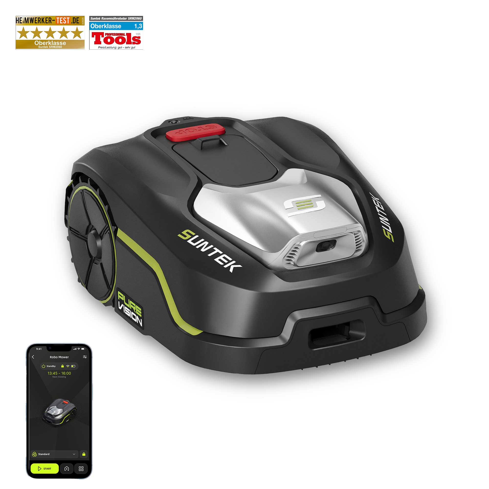 SUNTEK SRM2025 AI Pure Vision Wireless Robotic Mower, AI Vision, Max 2