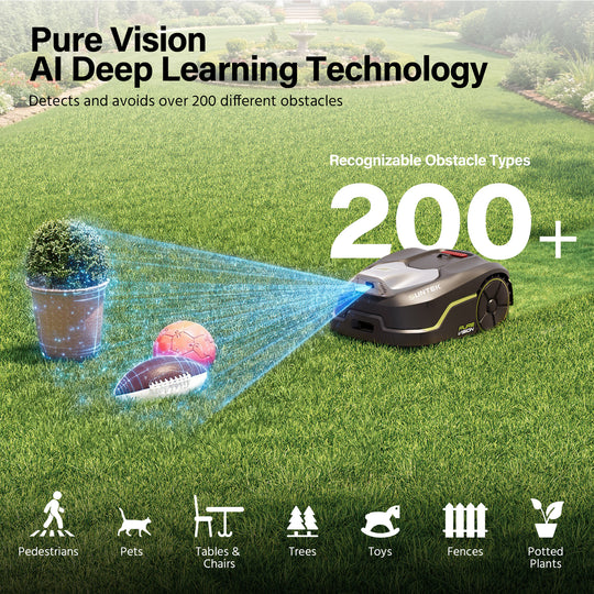 SUNTEK SRM2060 AI Pure Vision Wireless Robotic Mower, AI Vision, Max 600 m²