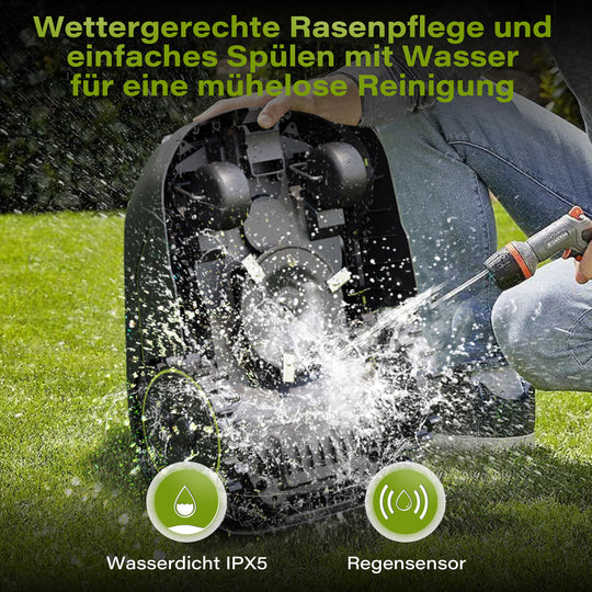 Mähroboter ohne begrenzungskabel AI Vision-Kamera, Rasenmäher Roboter, Max 600 m², Genaue Hindernisvermeidung, IPX5-Wasserschutz, APP Bedienbar