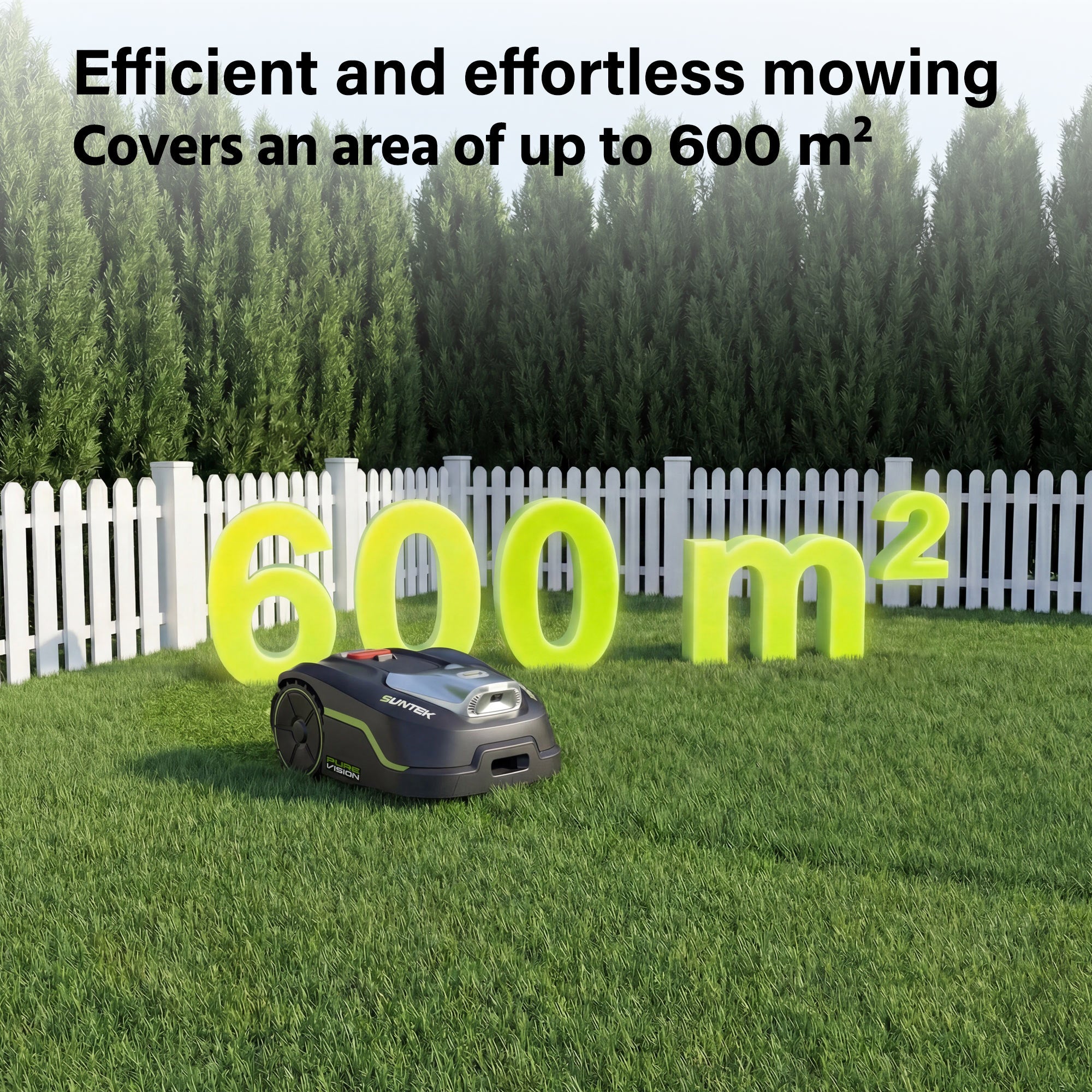 SUNTEK SRM2060 AI Pure Vision Wireless Robotic Mower, AI Vision, Max 600 m² - SUNTEK
