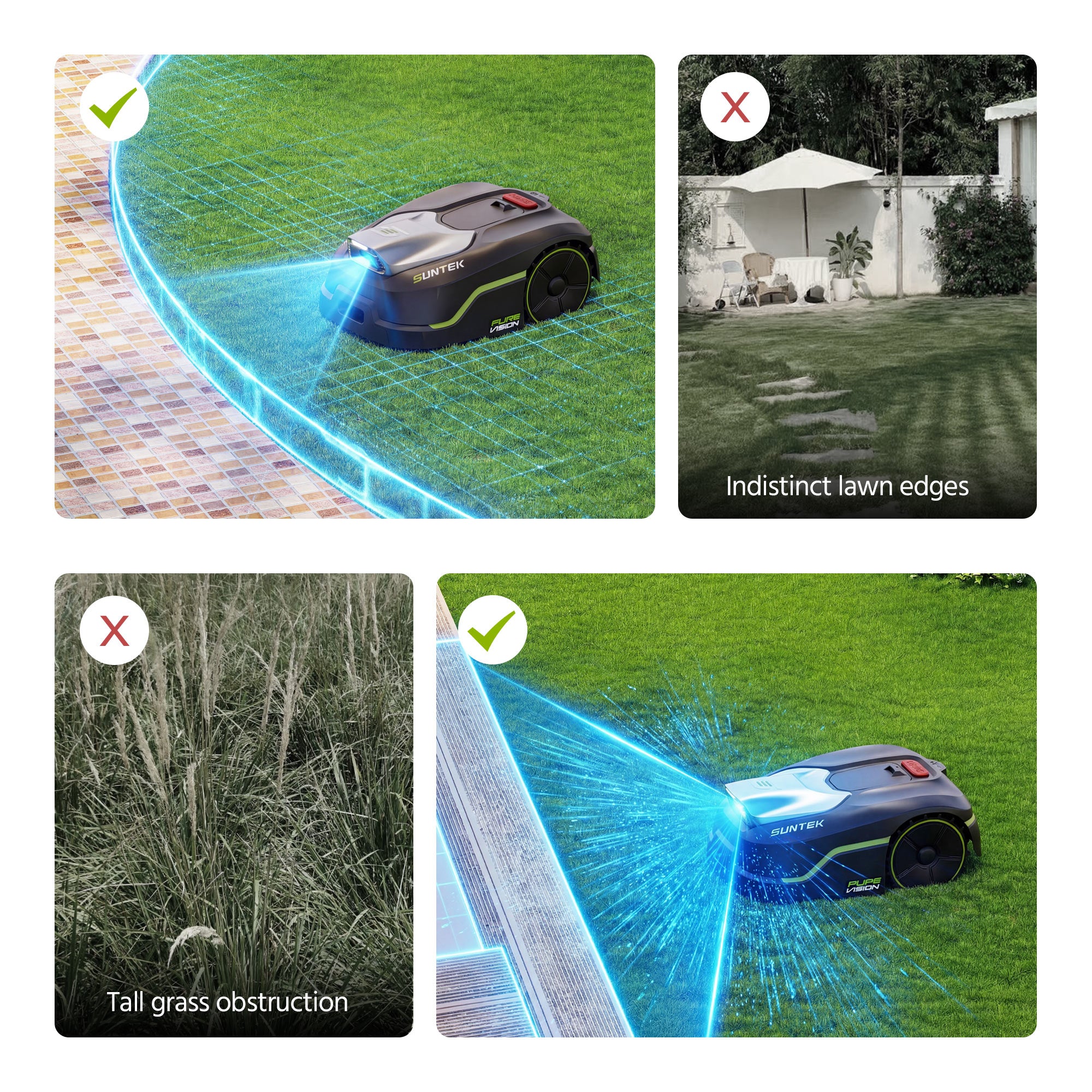 SUNTEK SRM2025 AI Pure Vision Wireless Robotic Mower, AI Vision, Max 250 m² - SUNTEK