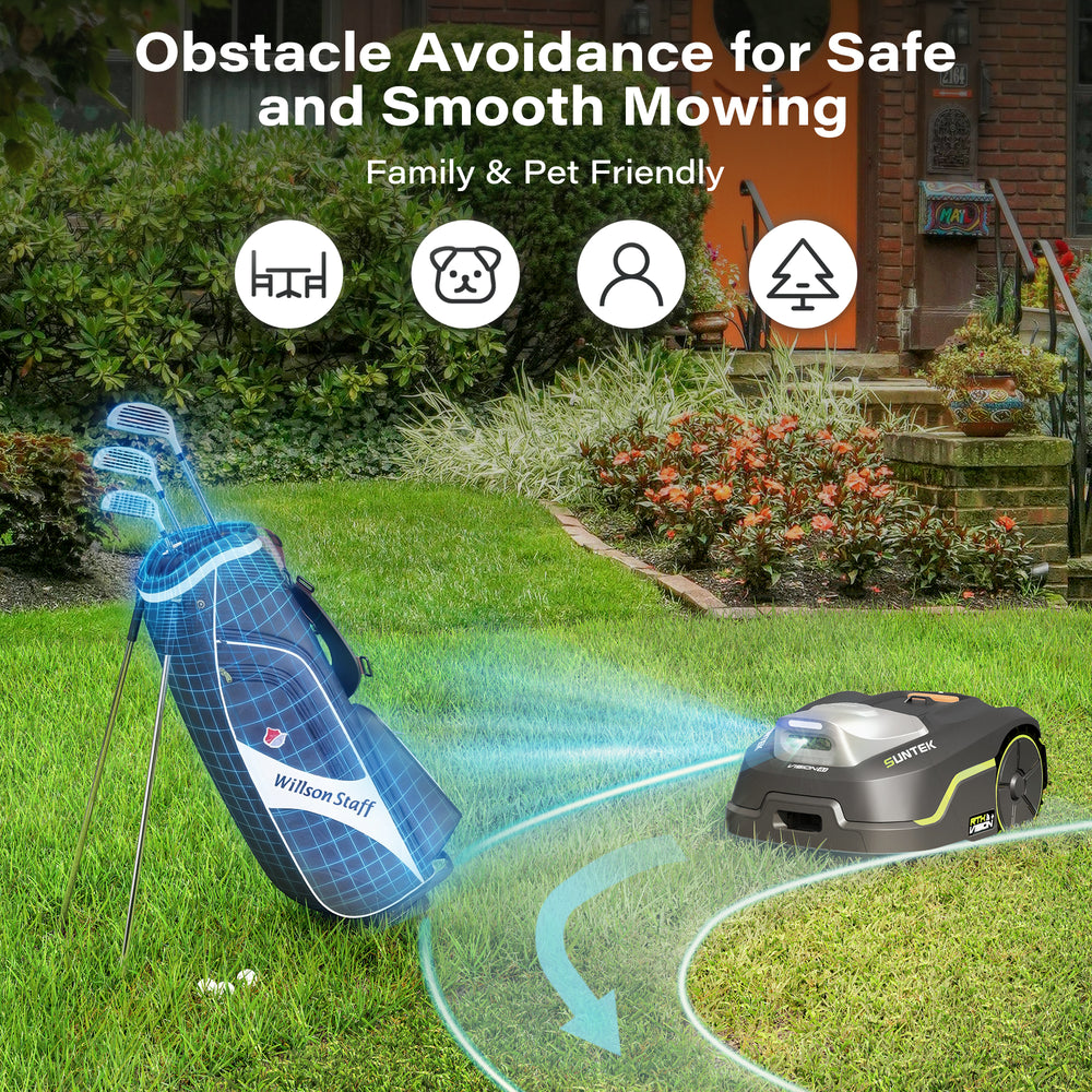 SUNTEK SRM3080 RTK+ AI Stereo Vision Vision Wireless Robotic Mower, for 1/5 Acres