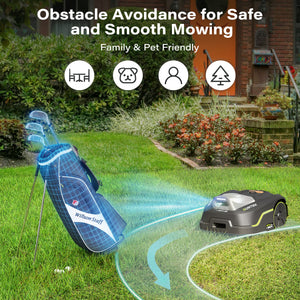 SUNTEK SRM3080 RTK+ AI Stereo Vision Vision Wireless Robotic Mower, for 1/5 Acres - SUNTEK
