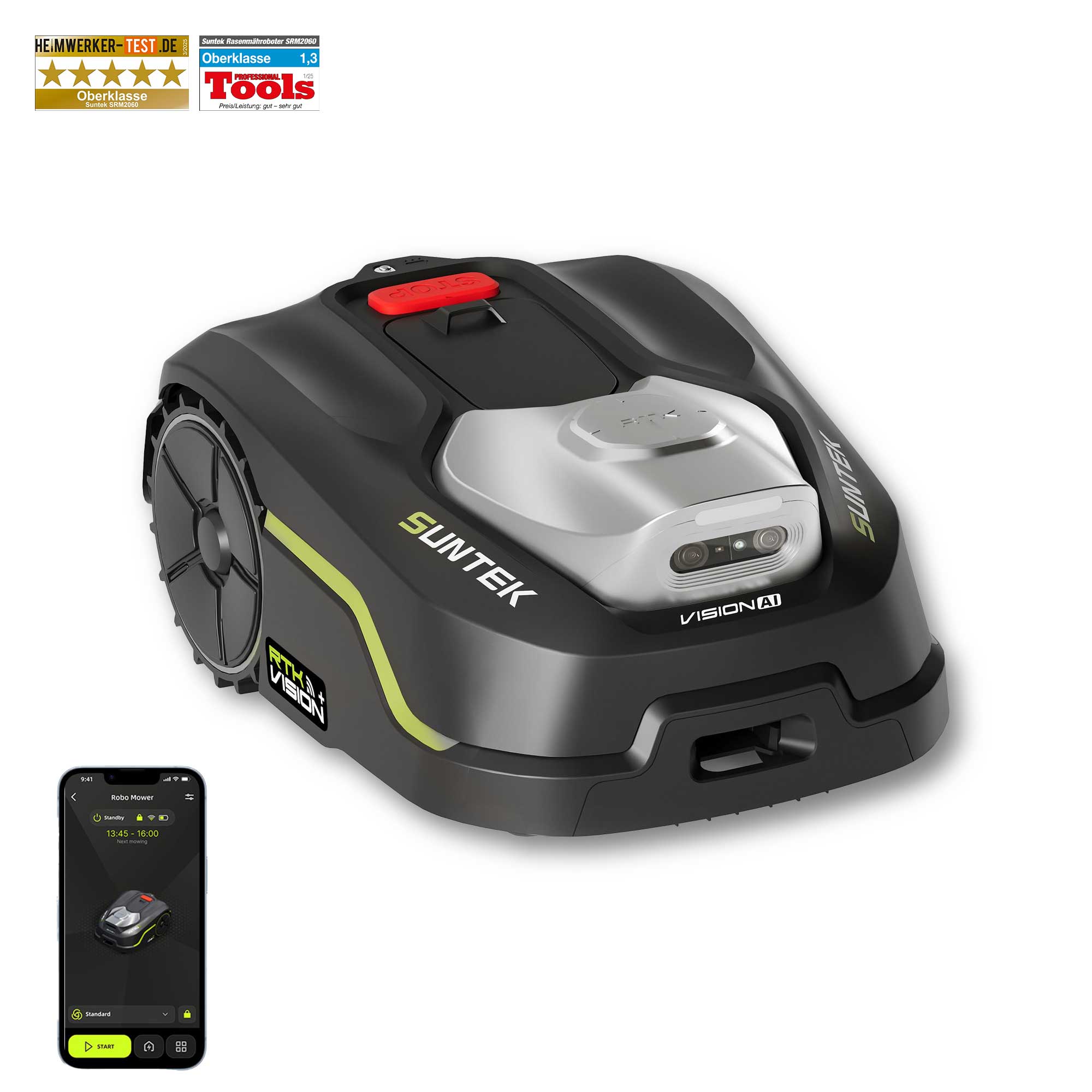 SUNTEK SRM3150 RTK+ AI Stereo Vision Vision Cordless Robotic Mower, for 1/3 Acres