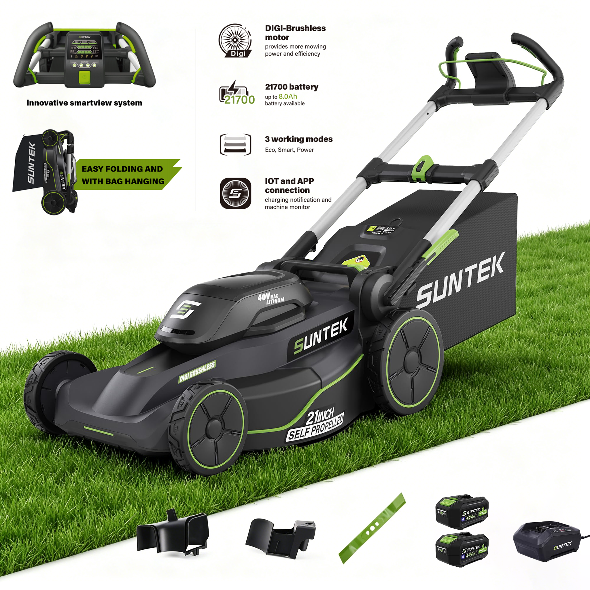 Suntek 40V 21-inch self-propelled Lawnmower - SUNTEK