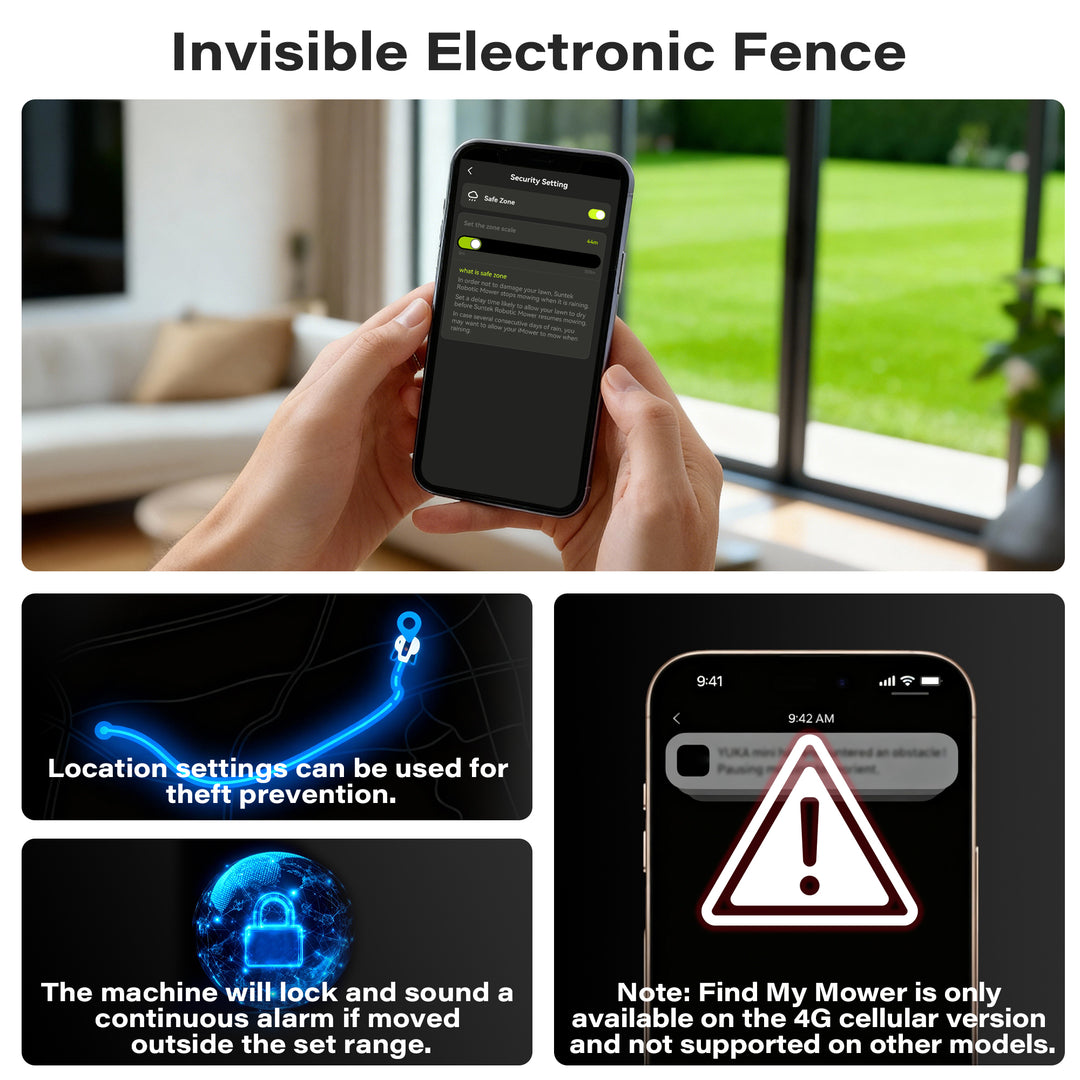 SUNTEK SRM3080 RTK+ AI Stereo Vision Vision Wireless Robotic Mower, for 1/5 Acres