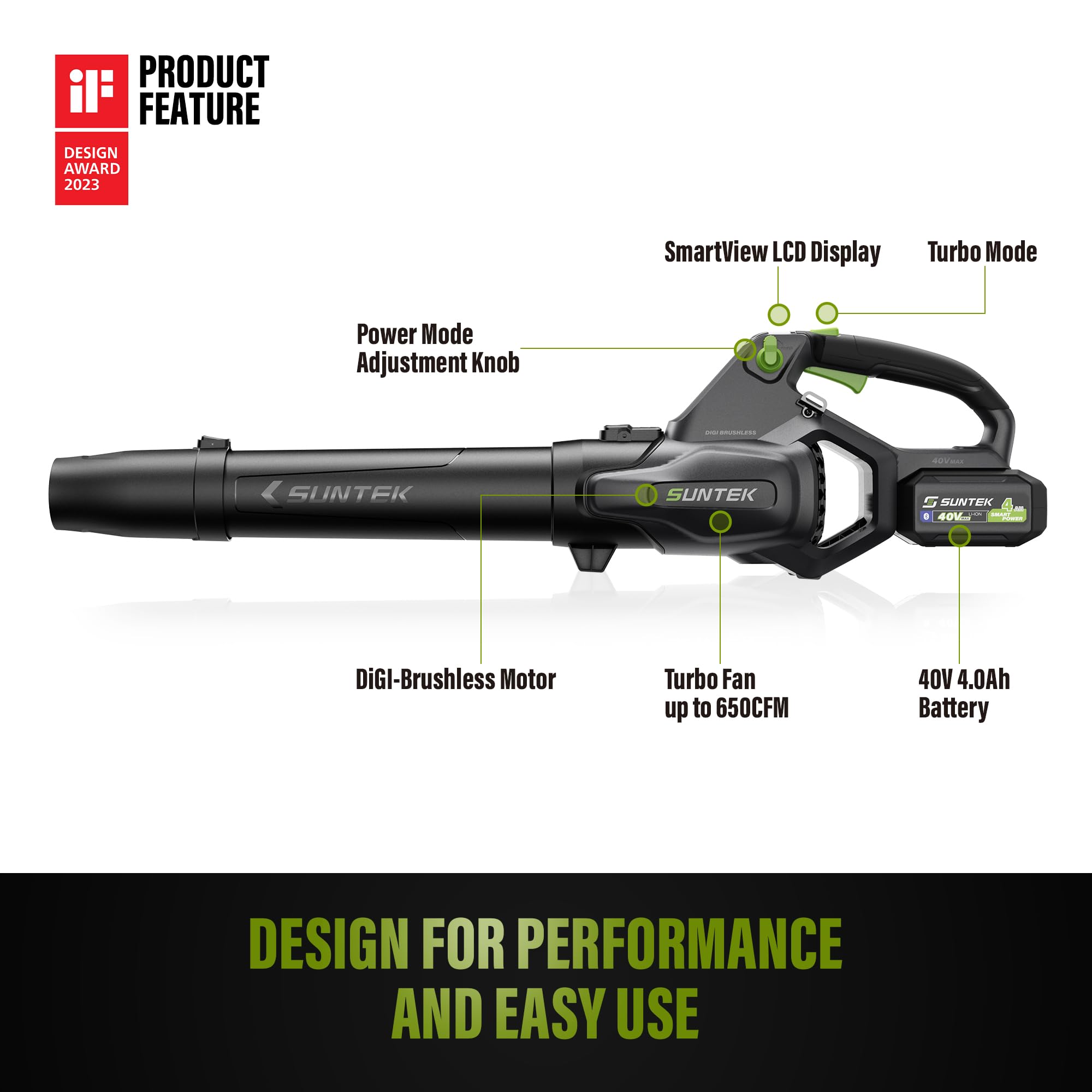 Suntek 40V Cordless Leaf Blower - SUNTEK