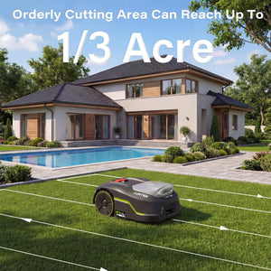 SUNTEK SRM3150 RTK+ AI Stereo Vision Vision Cordless Robotic Mower, for 1/3 Acres - SUNTEK